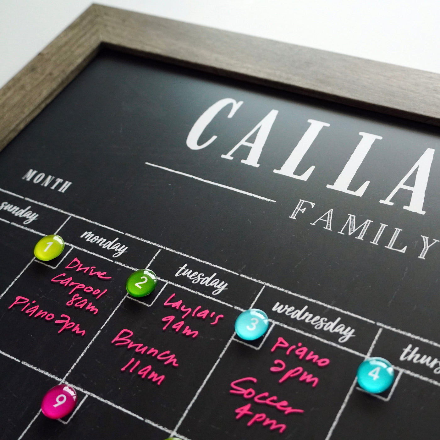 24 X 18 Framed Chalkboard Calendar | #18204