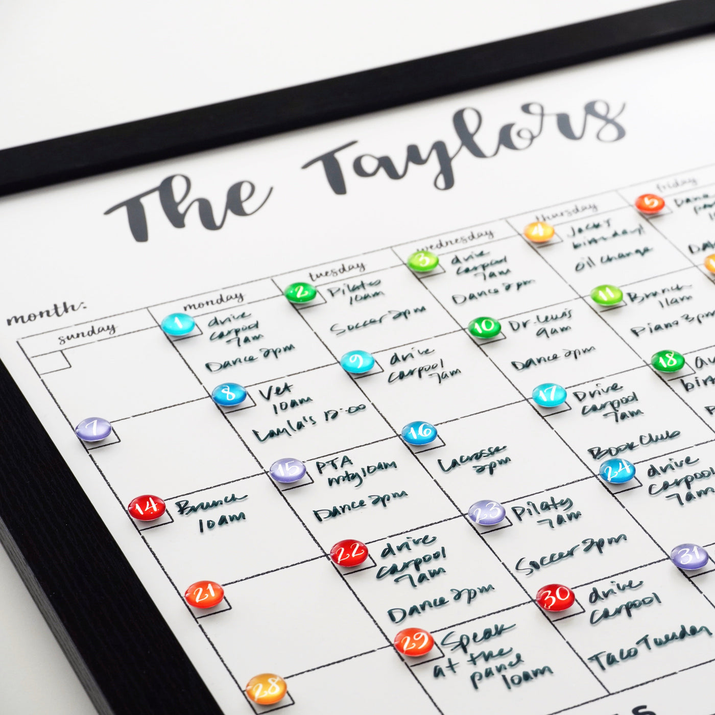 24 x 36 Framed Whiteboard Calendar | #24203