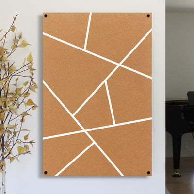 Modern Cork Board with Geometric Pattern