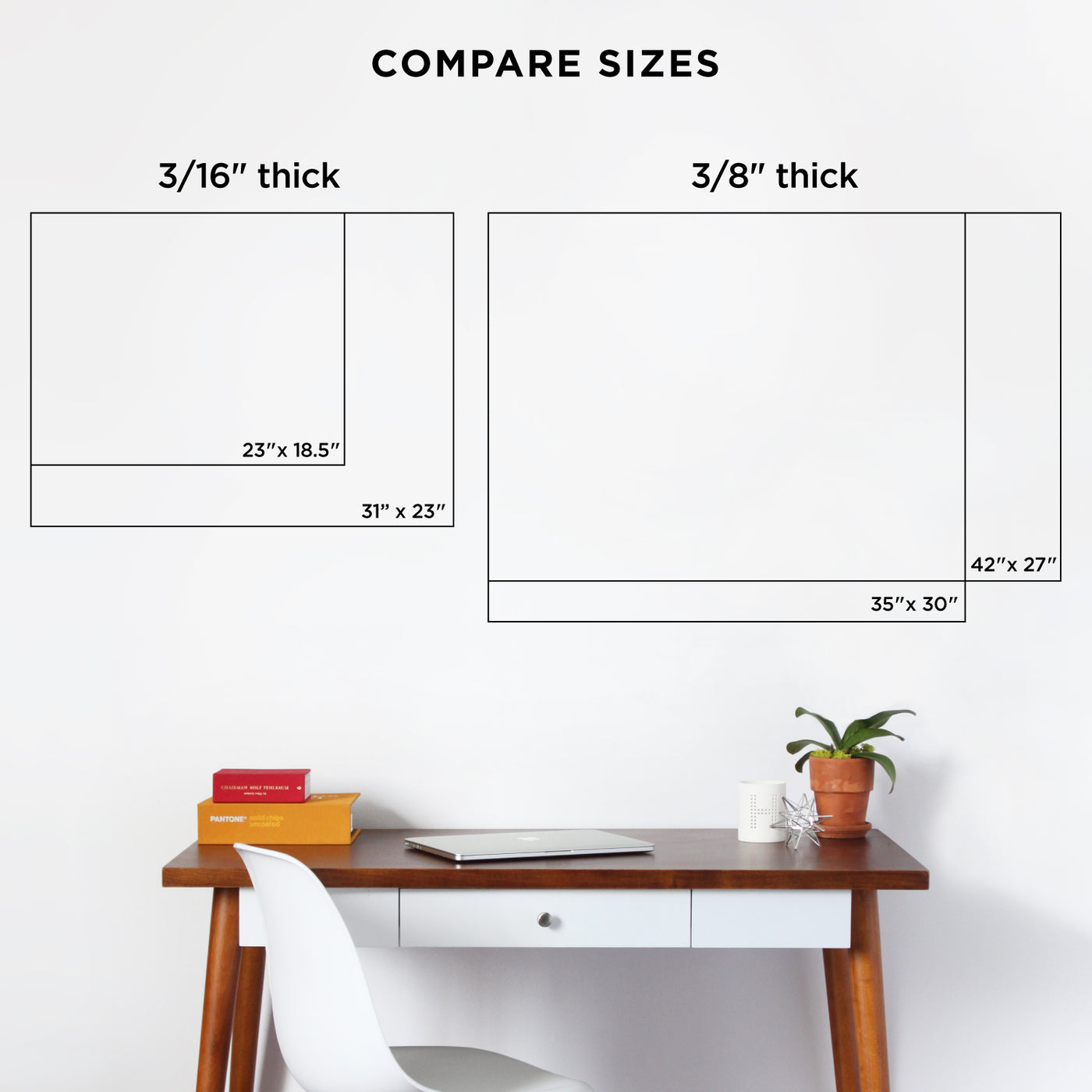 Acrylic Calendar with family name and side section - White text