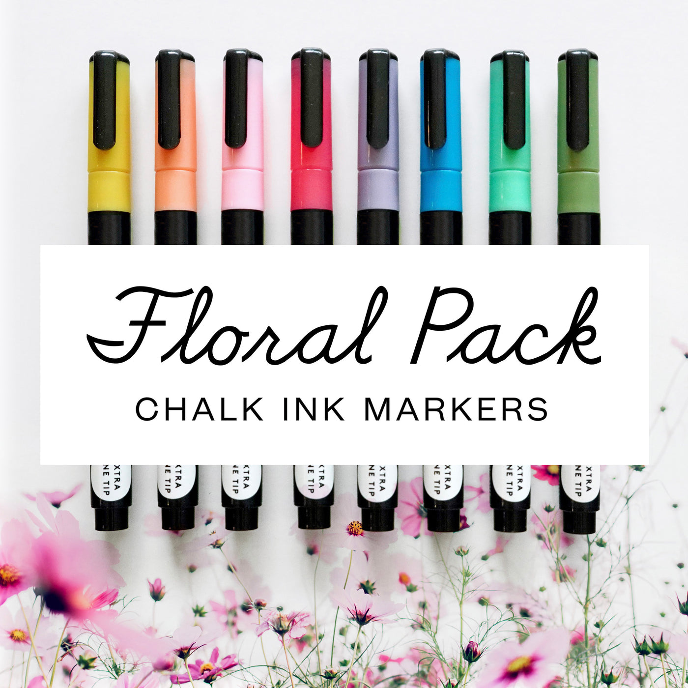 Floral Chalk Ink Colored Marker Set - extra fine tip