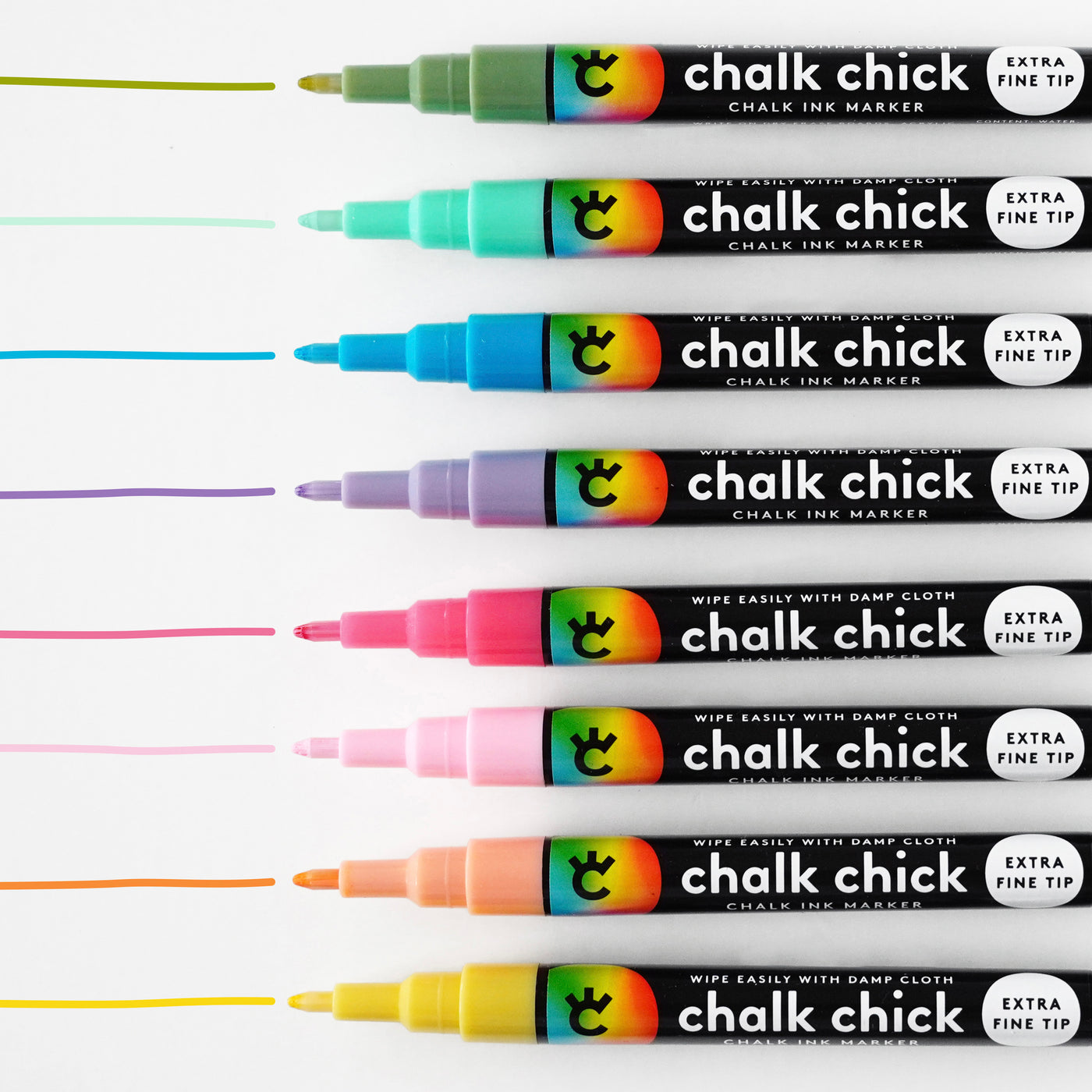 Floral Chalk Ink Colored Marker Set - extra fine tip