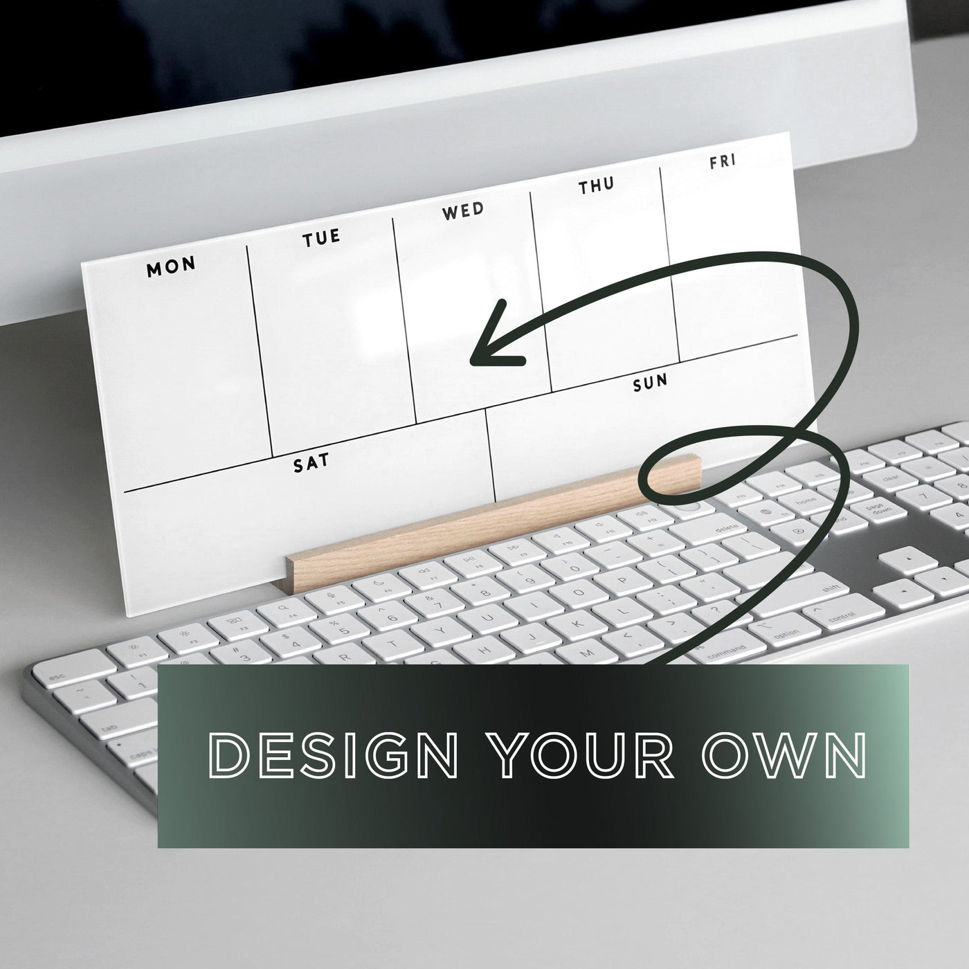 Acrylic Desk Calendar with Wood Stand | Design Your Own