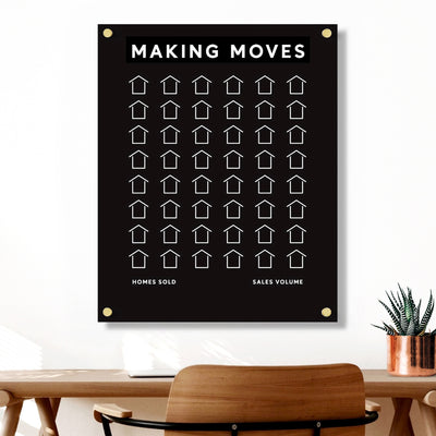 Customizable Goal Chart | Sales Tracker for any business | Black Acrylic