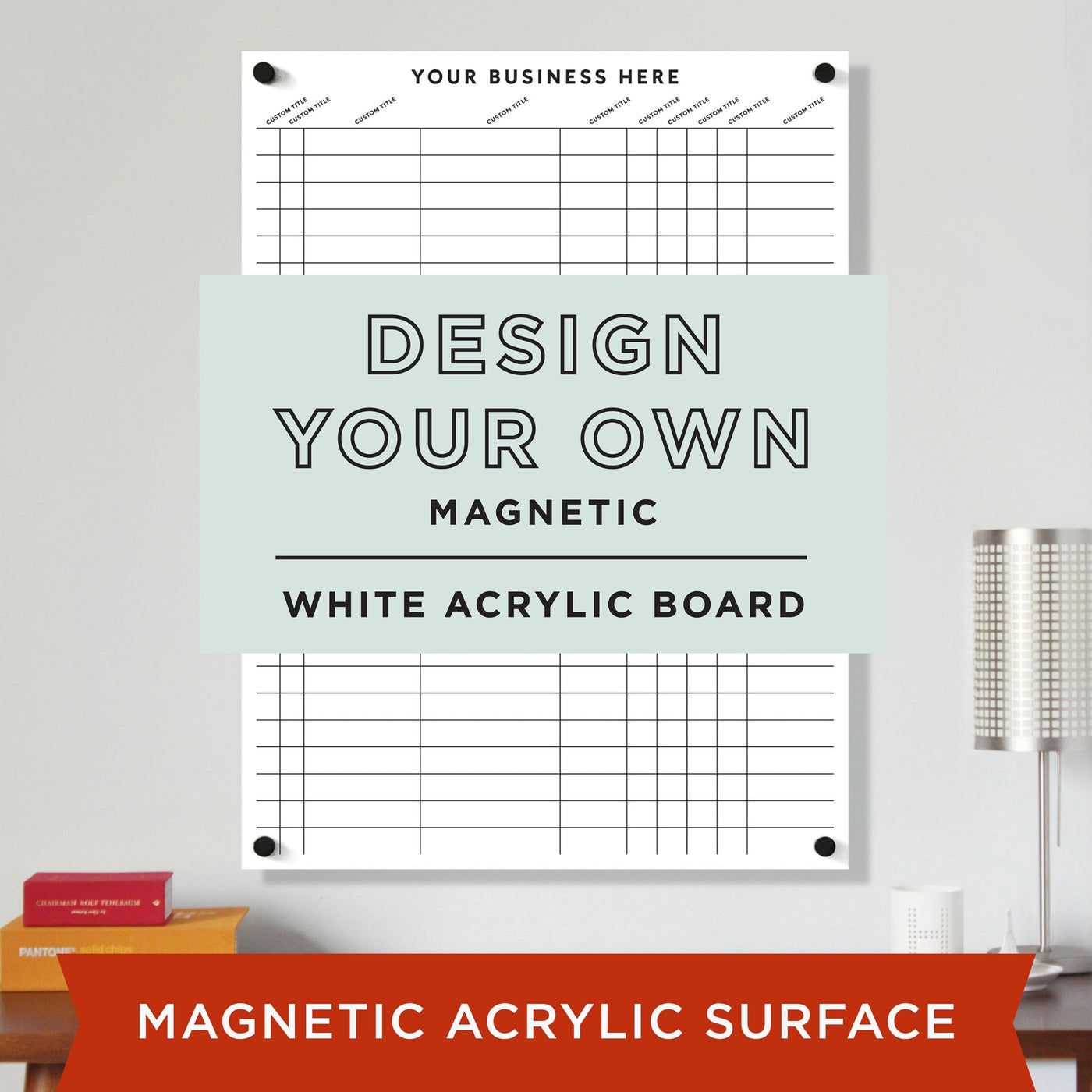Magnetic Acrylic | Design your own Whiteboard | White Acrylic Vertical