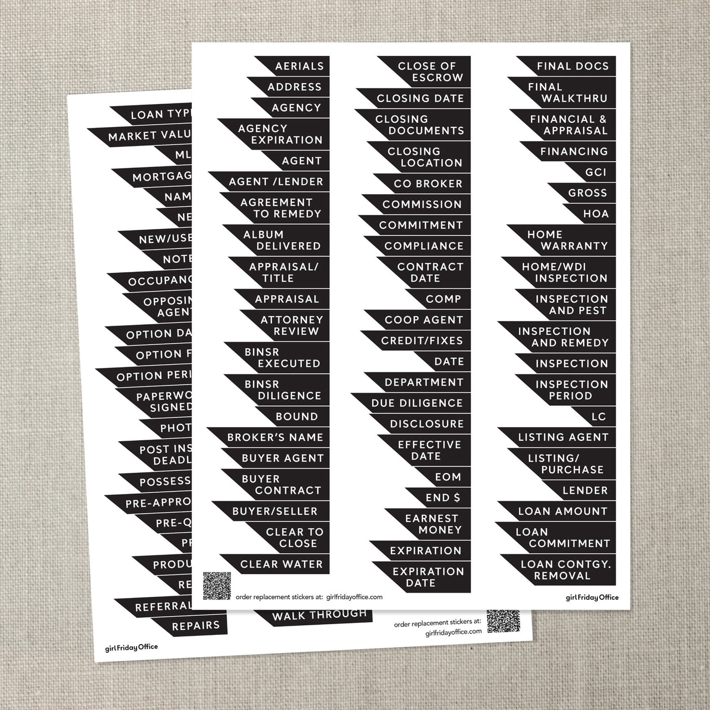 Real Estate Pipeline Column Title Stickers