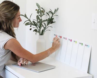 Dry erase wall calendar - perfect for non-magnetic fridge or dorm room wall