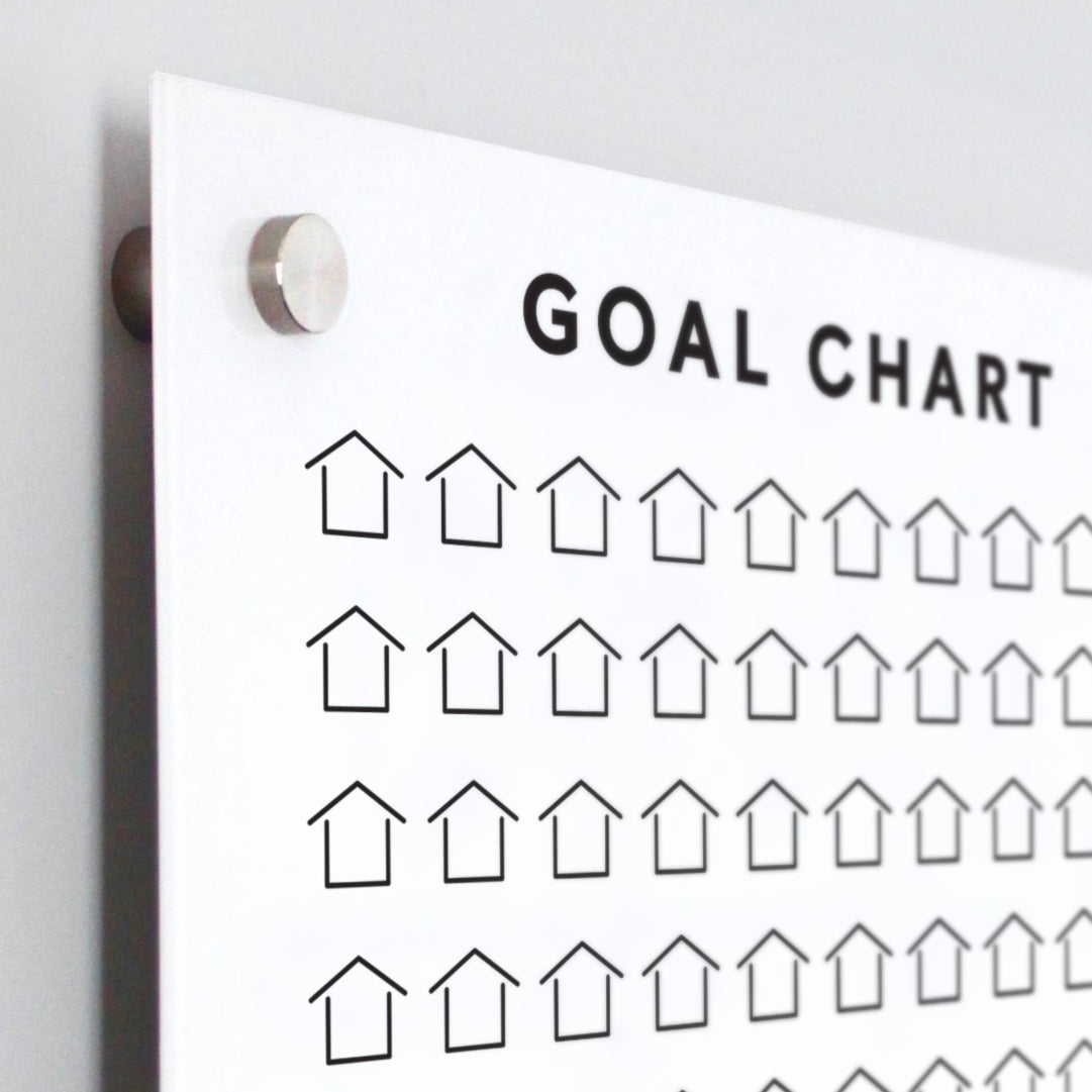 Acrylic Realtor Whiteboard Goal Board- White Acrylic