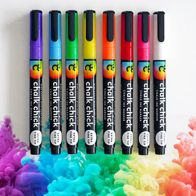Chalk Ink Multi-Colored Markers with Extra Fine Tip