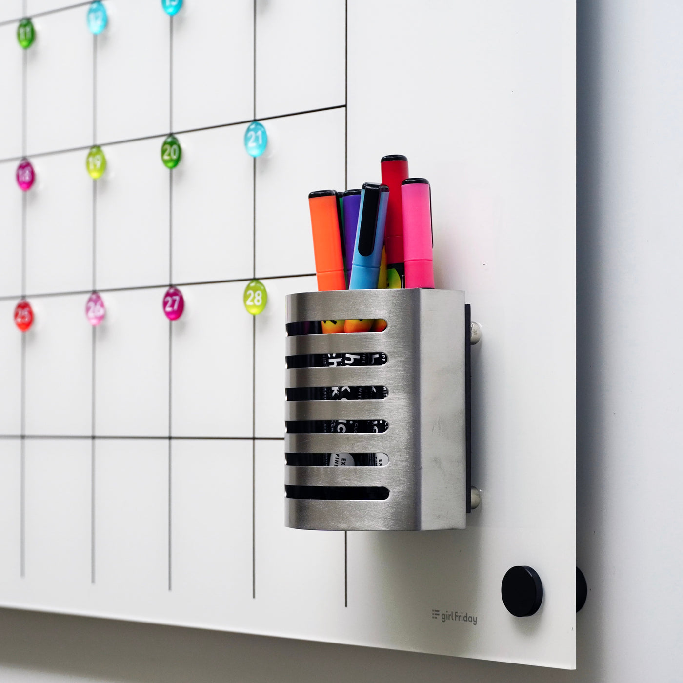 Magnetic Stainless Steel Marker holder with strong magnets