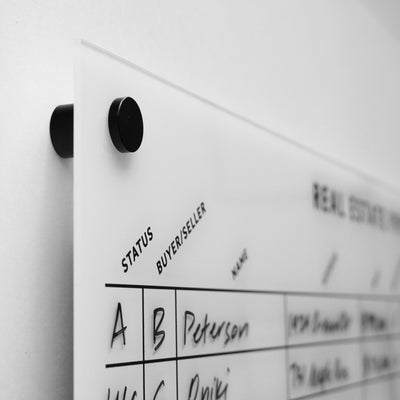 White Acrylic Real Estate Pipeline Dry Erase Board