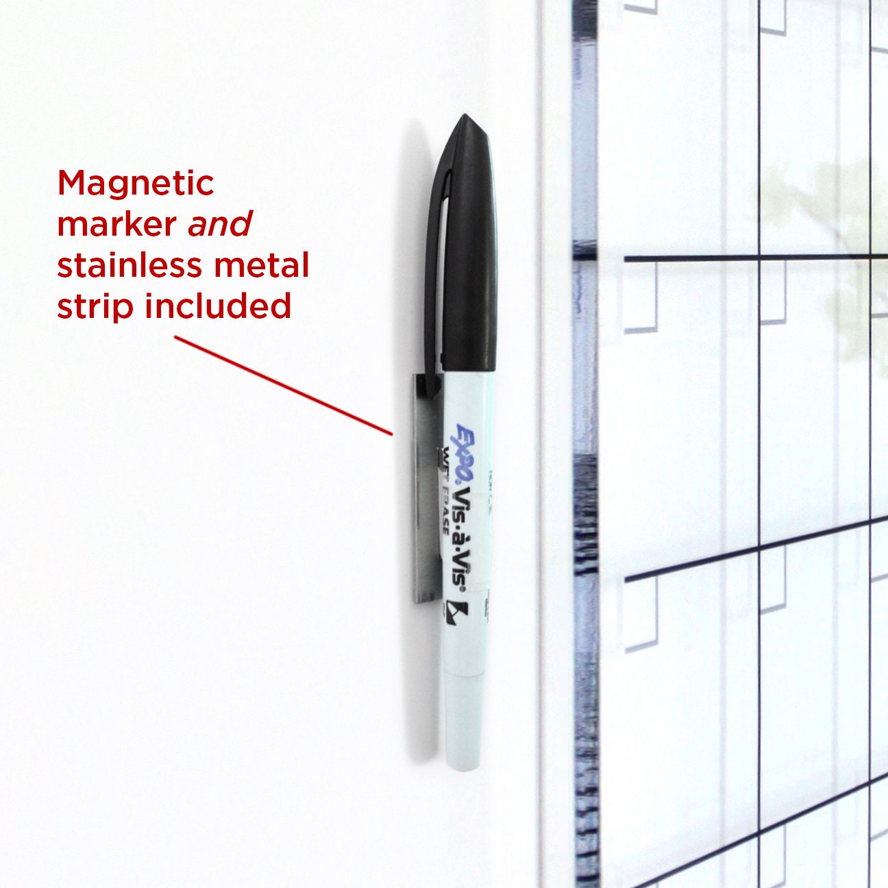 Yearly dry erase acrylic calendar with 12 months | 4 hardware each board