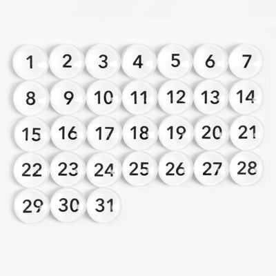 Number Magnets - White