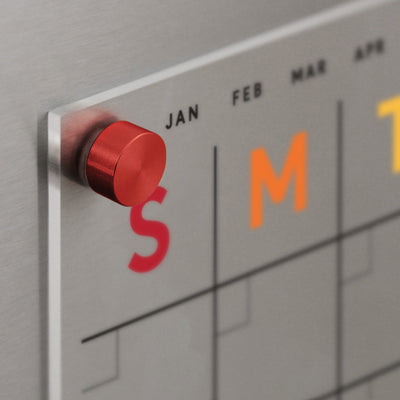 Clear Acrylic Fridge Calendar with Rainbow Text