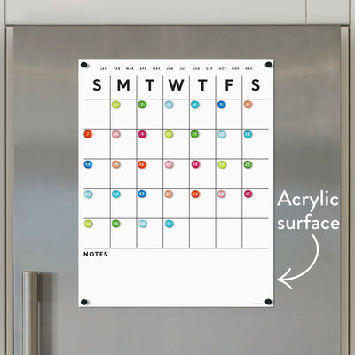 Acrylic Fridge Calendar with bottom notes