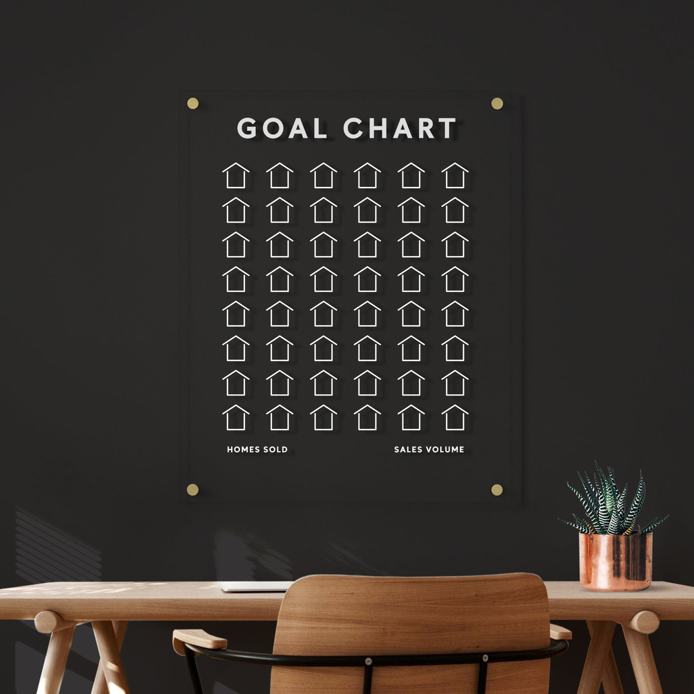Goal Chart | Sales Tracker for Real Estate | Clear Acrylic Board