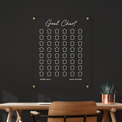 Goal Chart | Sales Tracker for Real Estate | Clear Acrylic