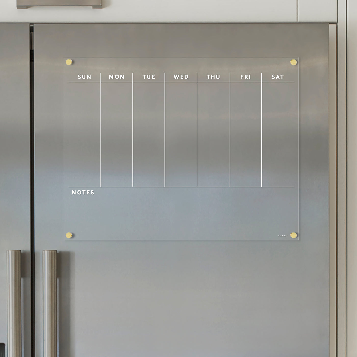 Clear Acrylic one week Fridge Calendar