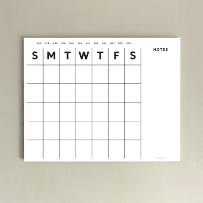 Dry erase calendar for non-magnetic fridge or DORM room - Acrylic calendar with optional magnetic surface