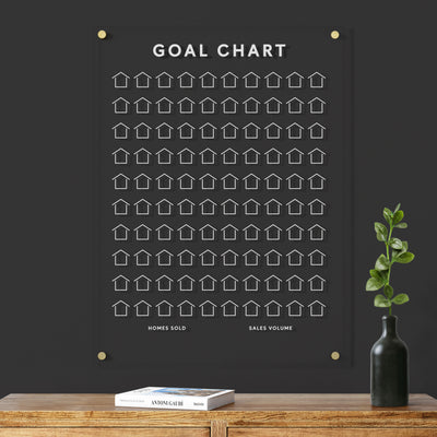 Goal Chart | Sales Tracker for Real Estate | Clear Acrylic Board