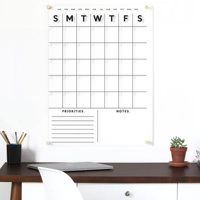 Acrylic Calendar with customizable bottom section