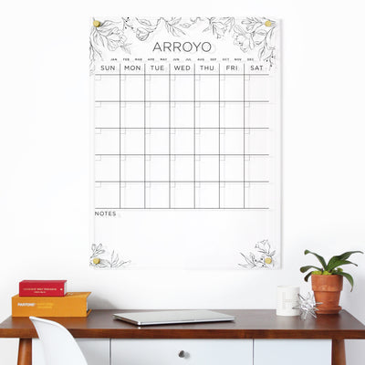 Floral Acrylic Calendar with family name