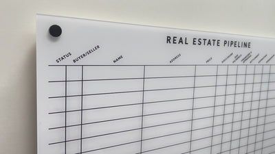 Acrylic Realtor Whiteboard - White Acrylic