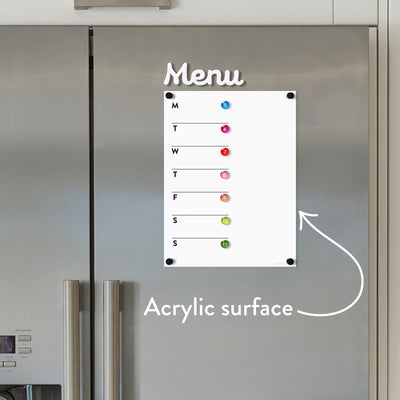 Acrylic Fridge Weekly Menu