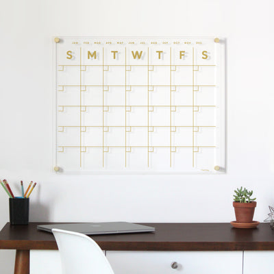 Acrylic Calendar with GOLD text