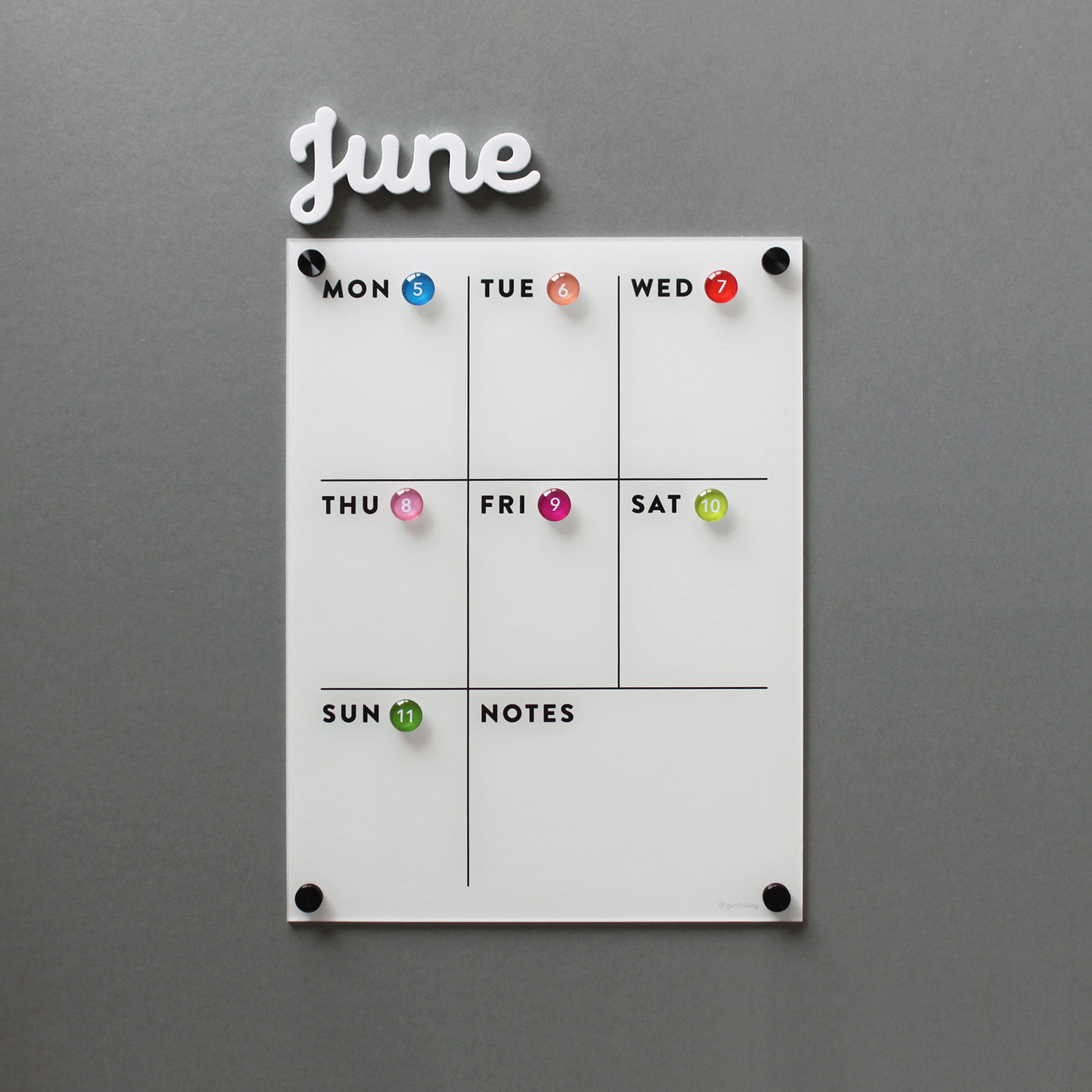 Magnetic Fridge Calendar - Rows