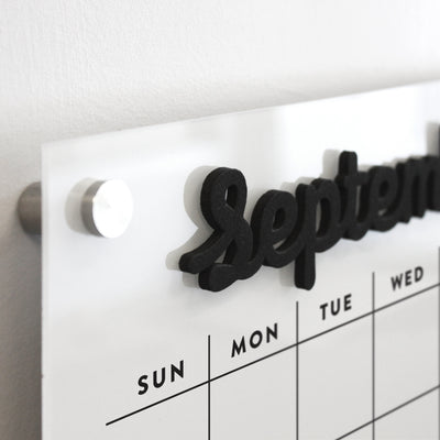 Magnetic Acrylic Calendar with black magnetic months