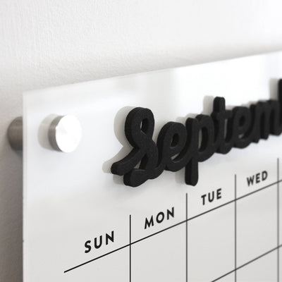 Magnetic Acrylic Calendar with black magnetic months