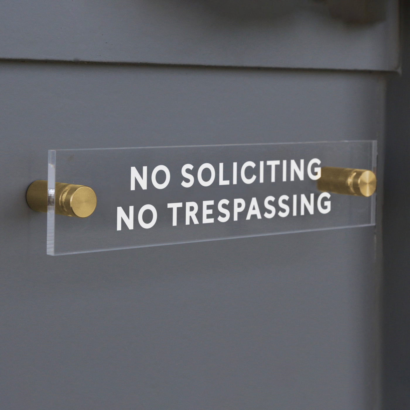 No Soliciting / No Trespassing Acrylic sign