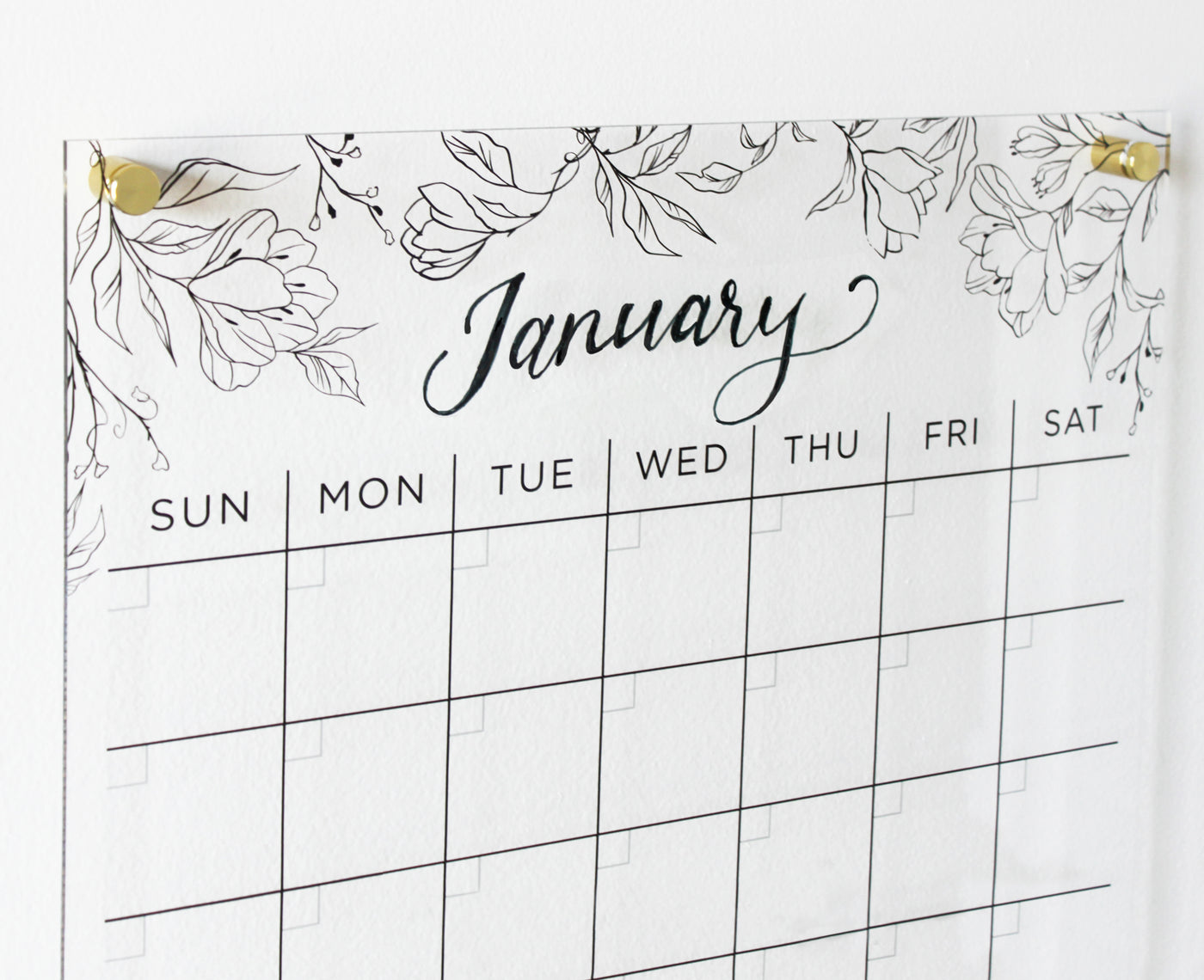 Acrylic Calendar with floral design