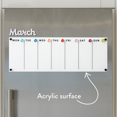 Acrylic Fridge Calendar -  One Week