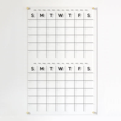 Acrylic Calendar 2 MONTHS  - Dry Erase Calendar for wall