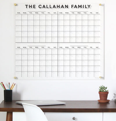 Acrylic Calendar 4 months - Dry Erase Calendar for wall