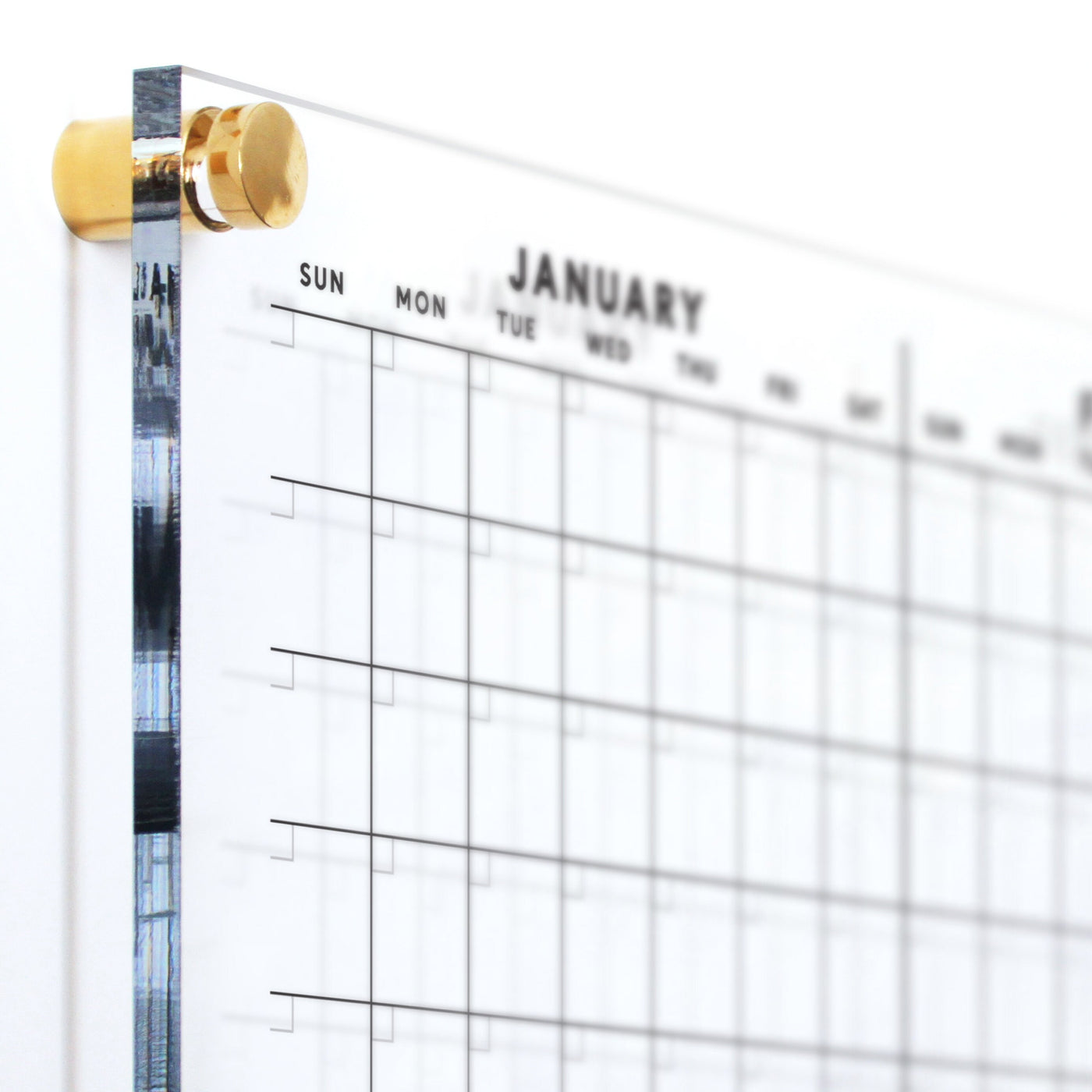 Yearly dry erase acrylic calendar - Annual at a glance board