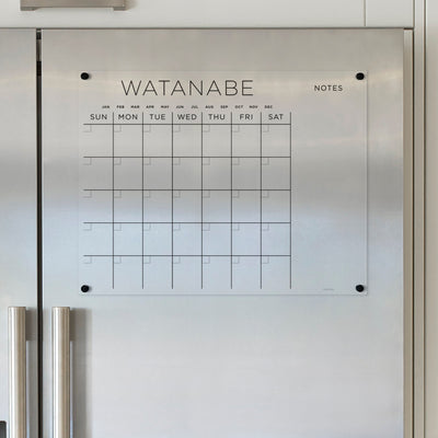 Acrylic Fridge Calendar with Custom Family Name