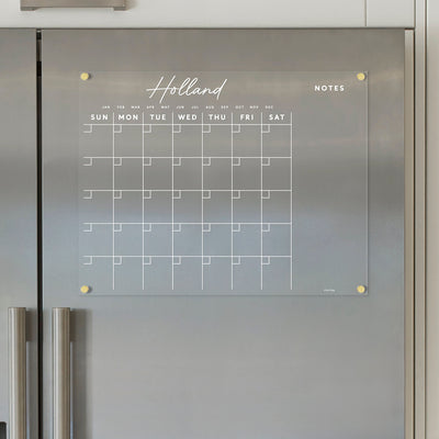 Acrylic Fridge calendar with Custom Family Name