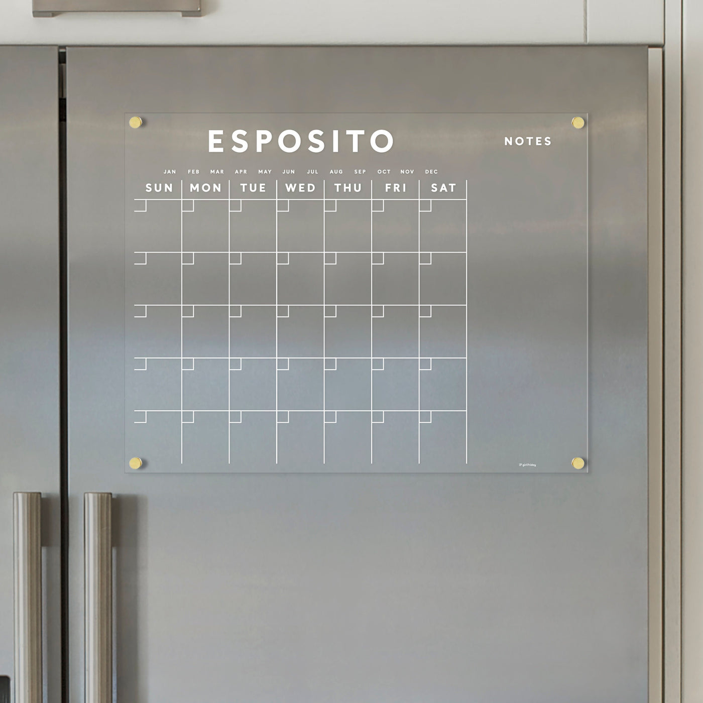 Acrylic Fridge Calendar with Custom Family Name